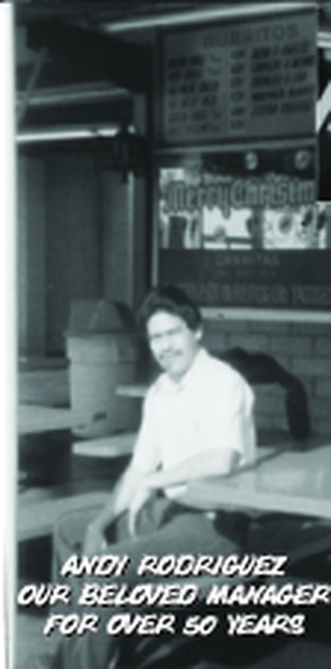 Andy Rodriguez at work behind the counter of a Pepe's kitchen.
